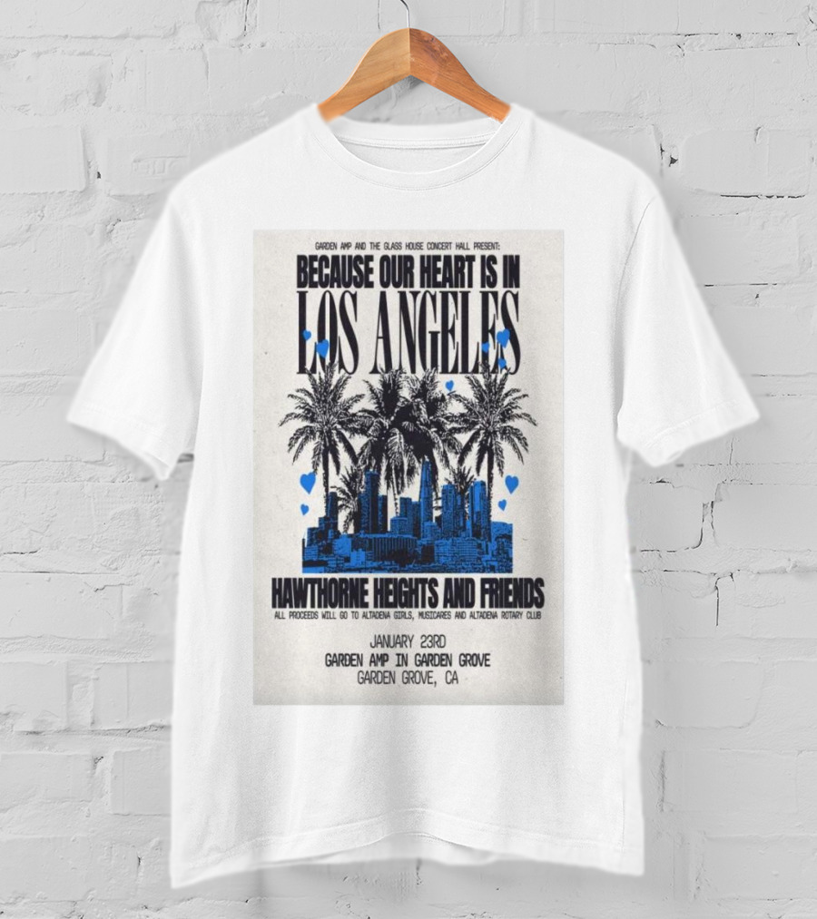 Garden Amp Concert Hawthorne Heights And Friends January 23 Garden Grove CA T-Shirt