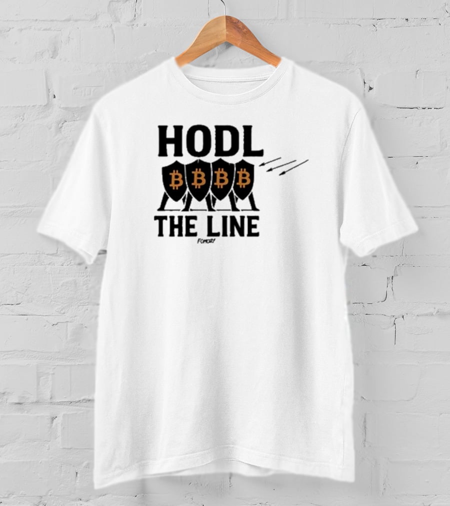 Hodl The Line Bitcoin Warrior Cryptocurrency Enthusiast BBB Pattern T-Shirt