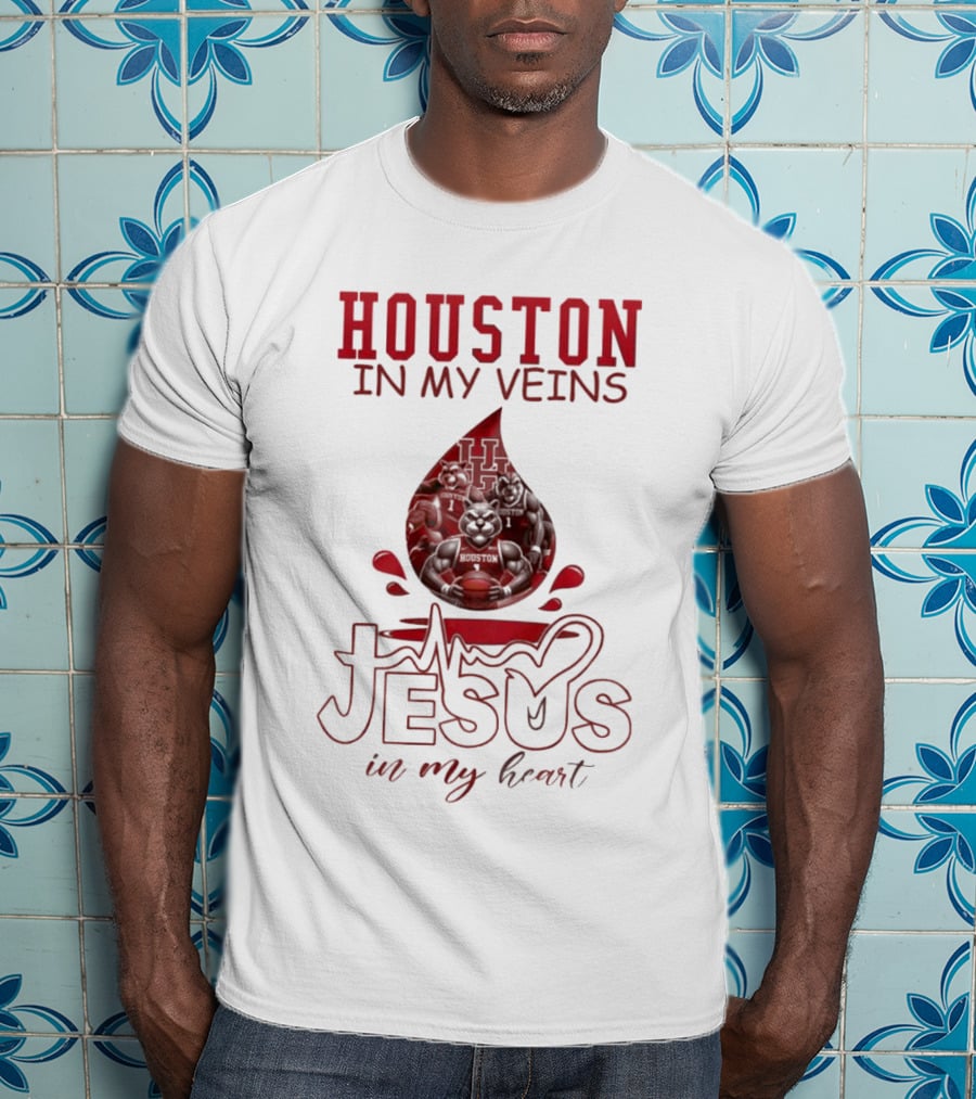 Houston In My Veins Jesus In My Heart 2025 T-Shirt