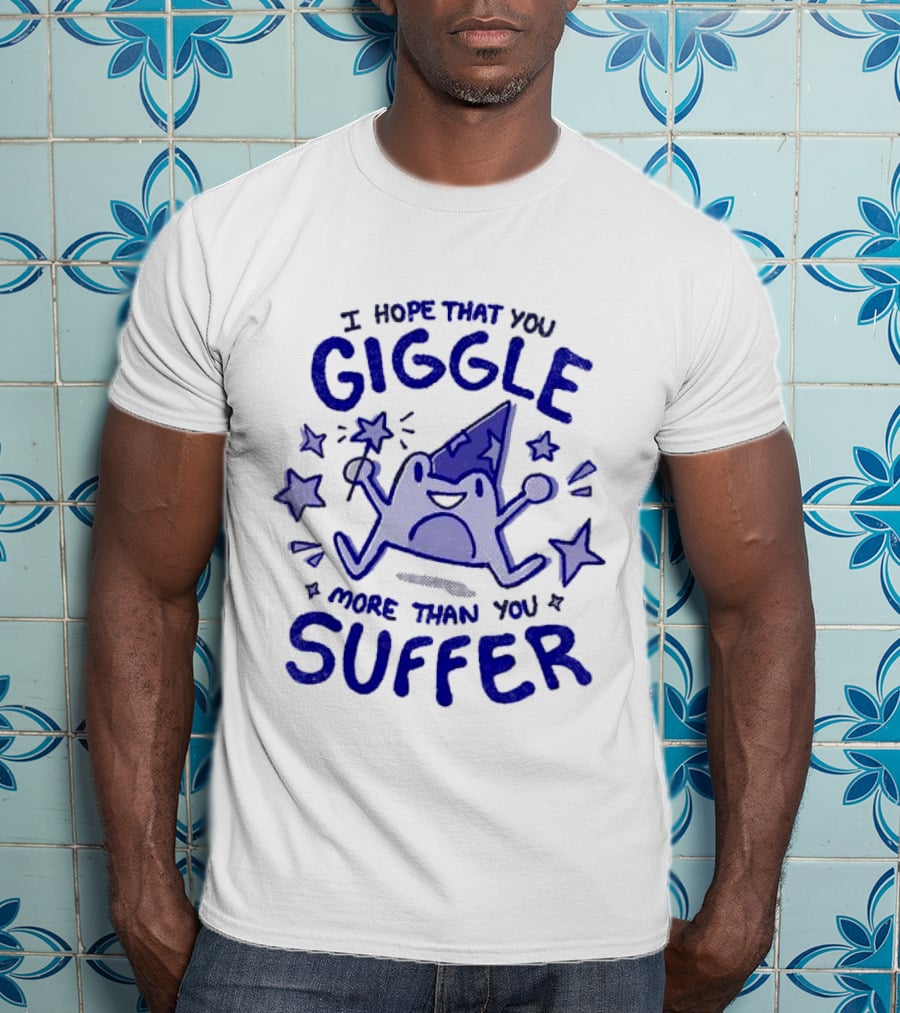 I Hope That You Giggle More Than You Suffer Comical Wizard Starry Whimsy T-Shirt