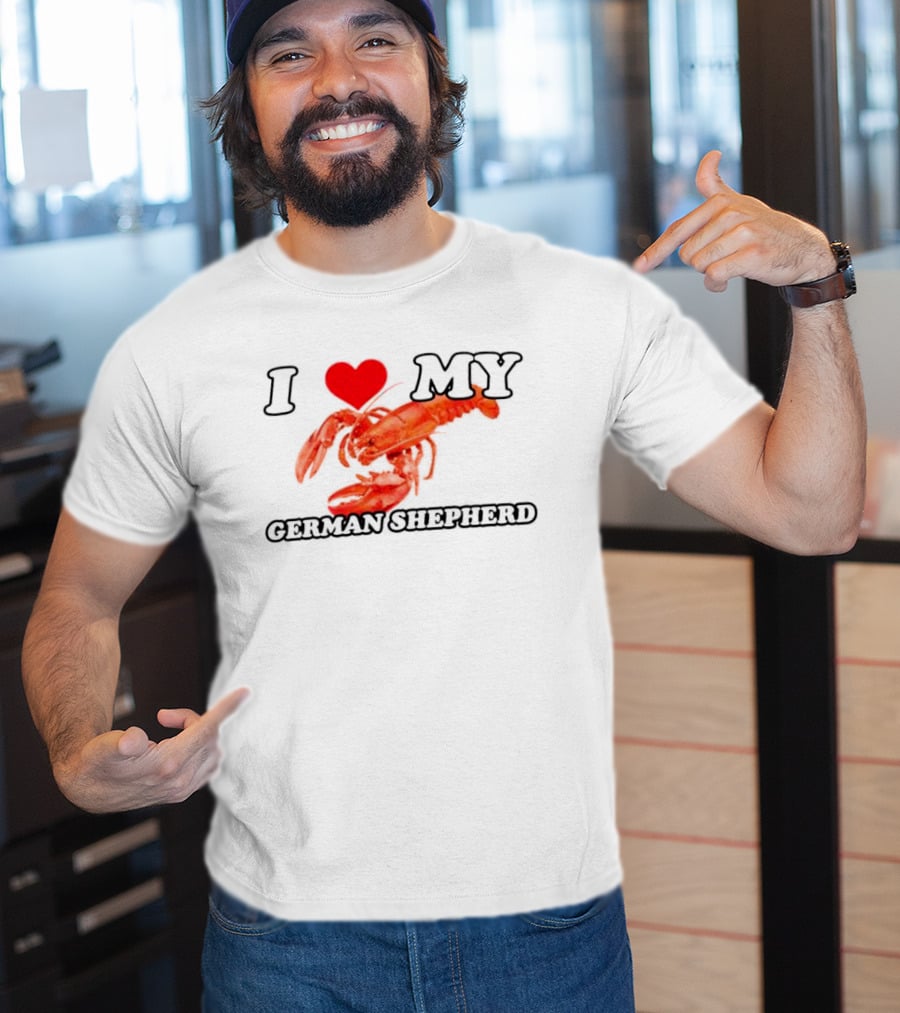 I Love My German Shepherd Lobster Heart T-Shirt