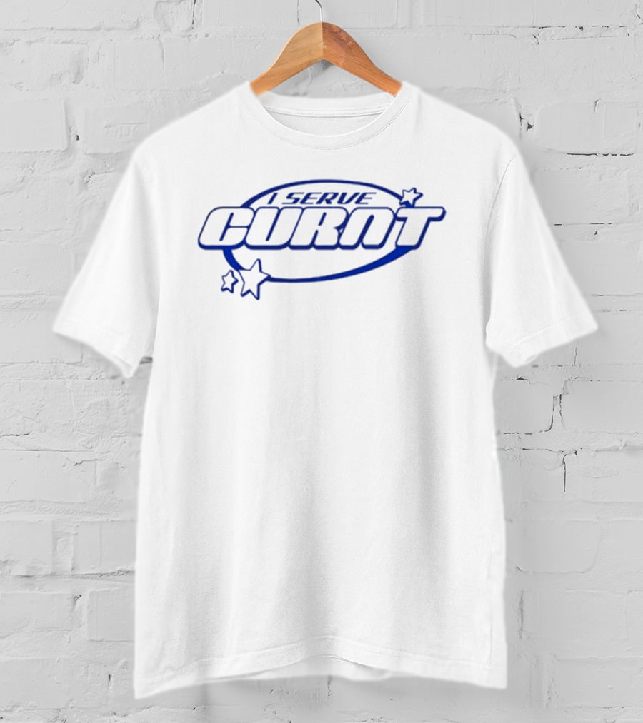 I Serve Curnt Blue Stars Oval Design T-Shirt