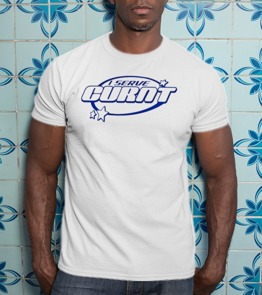I Serve Curnt Blue Stars Oval Design T-Shirt