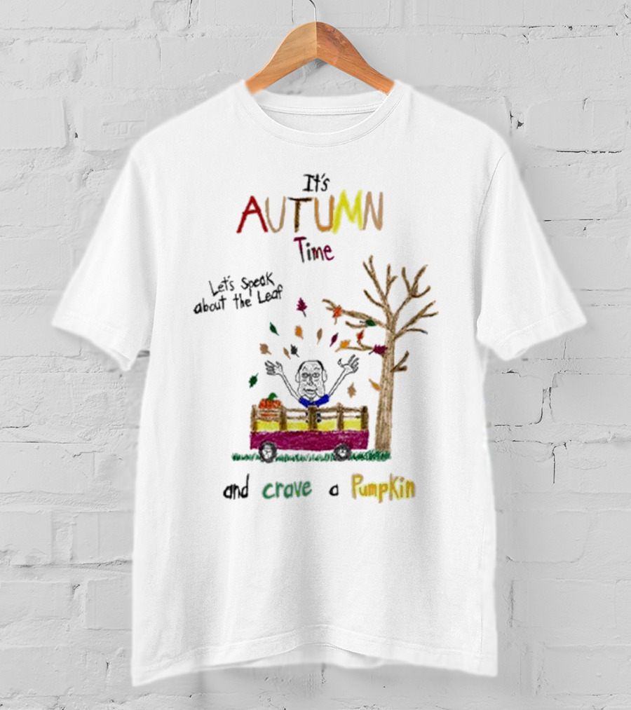 Autumn Time Leaves Falling Tree Carve Pumpkin Truck T-Shirt