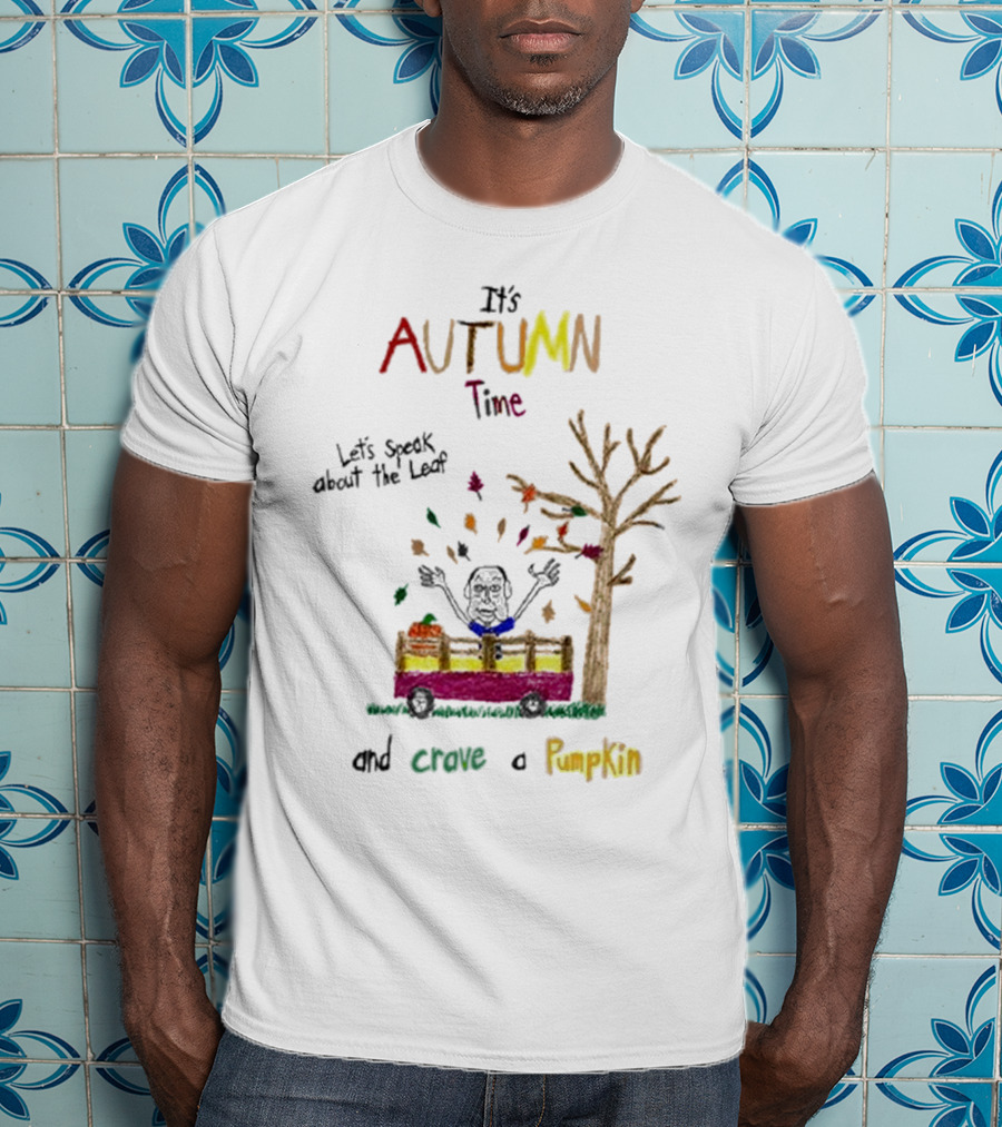 Autumn Time Leaves Falling Tree Carve Pumpkin Truck T-Shirt