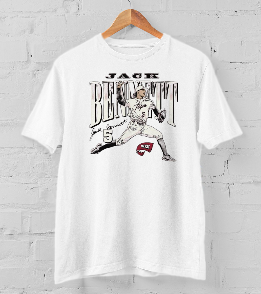 Jack Bennett 5 WKU Tops Western Kentucky Hilltoppers Baseball T-Shirt