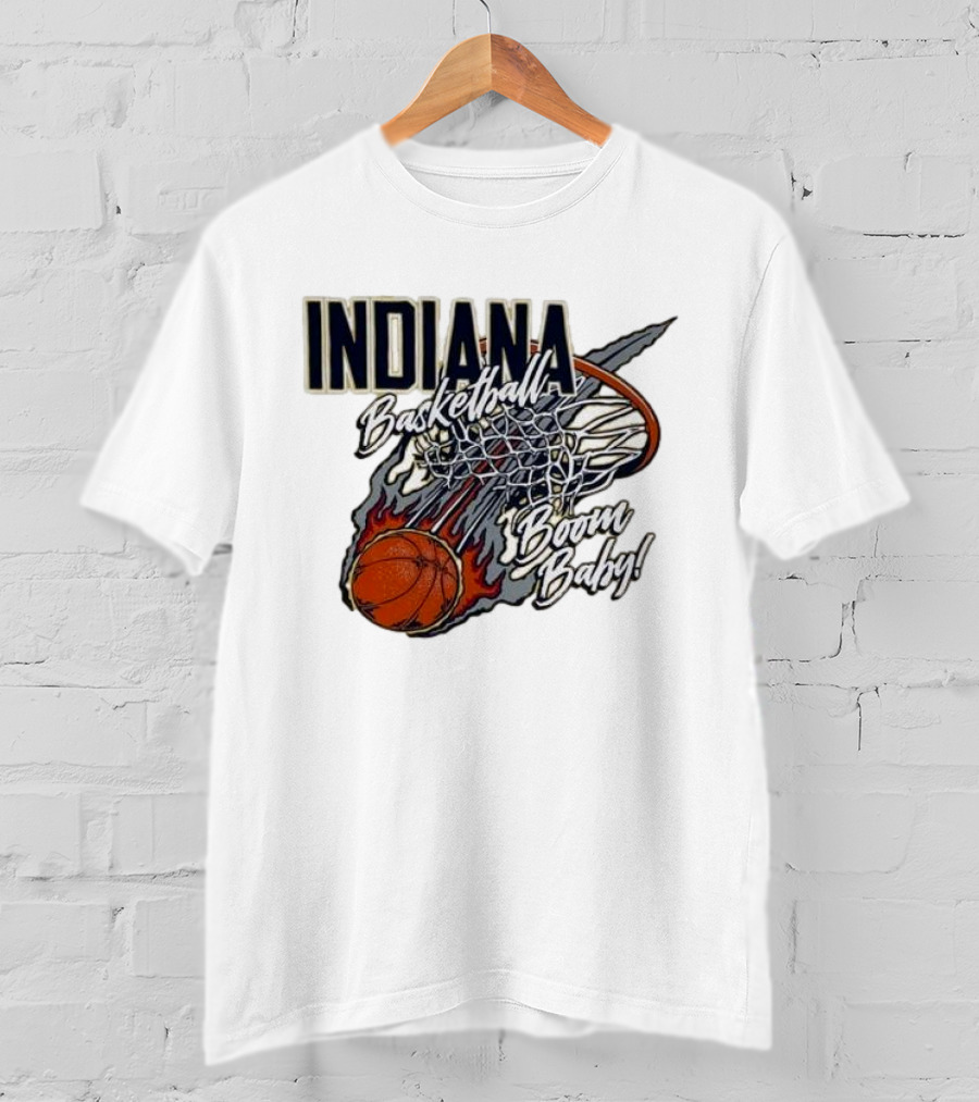 Indiana Pacers Basketball Boom Baby Fireball Slam Dunk T-Shirt