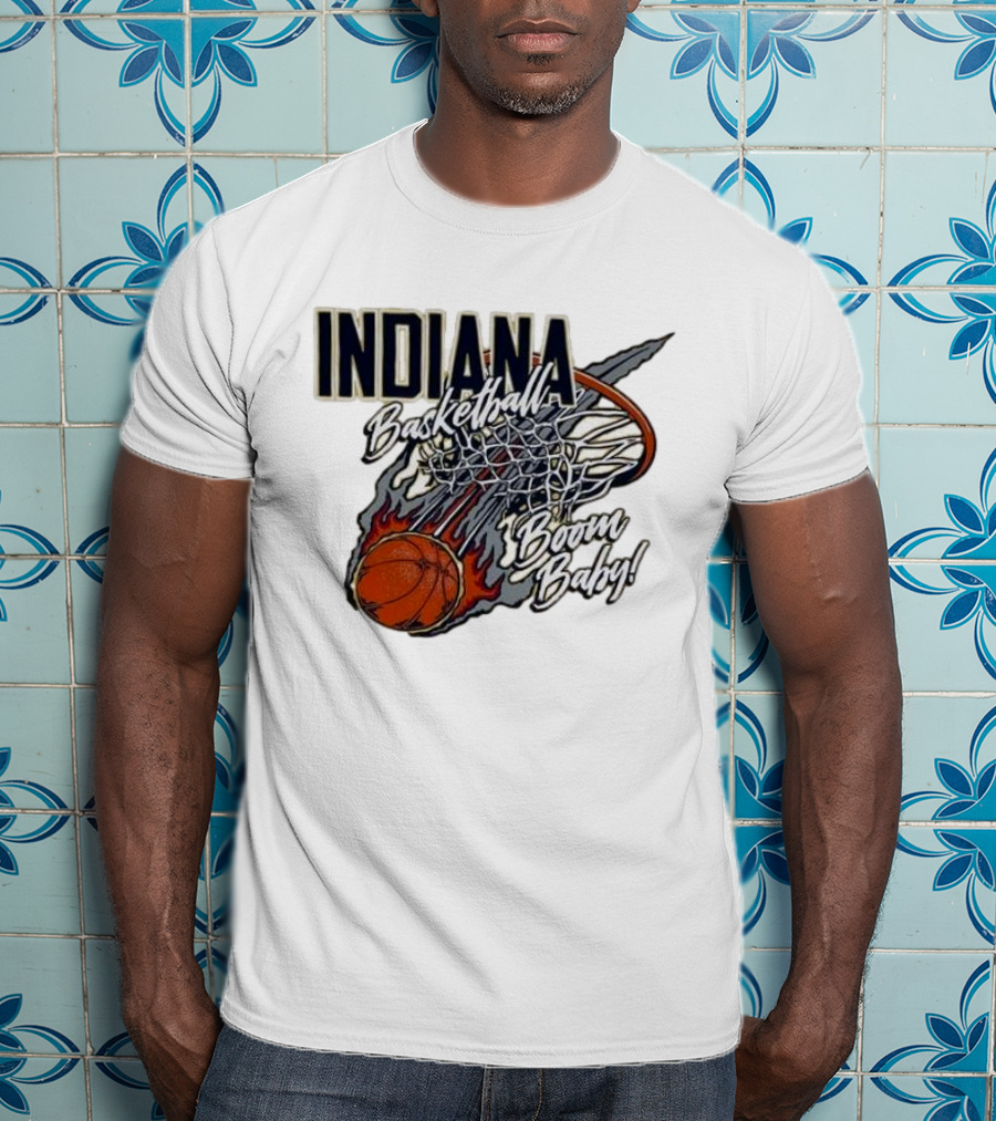 Indiana Pacers Basketball Boom Baby Fireball Slam Dunk T-Shirt