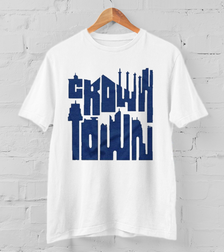 Kansas City Royals Crown Town Skyline Text Art T-Shirt
