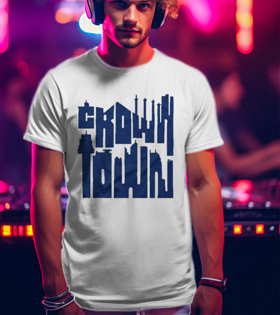 Kansas City Royals Crown Town Skyline Text Art T-Shirt