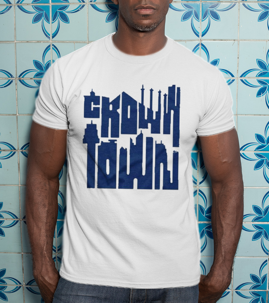 Kansas City Royals Crown Town Skyline Text Art T-Shirt
