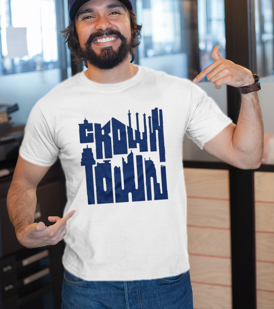 Kansas City Royals Crown Town Skyline Text Art T-Shirt