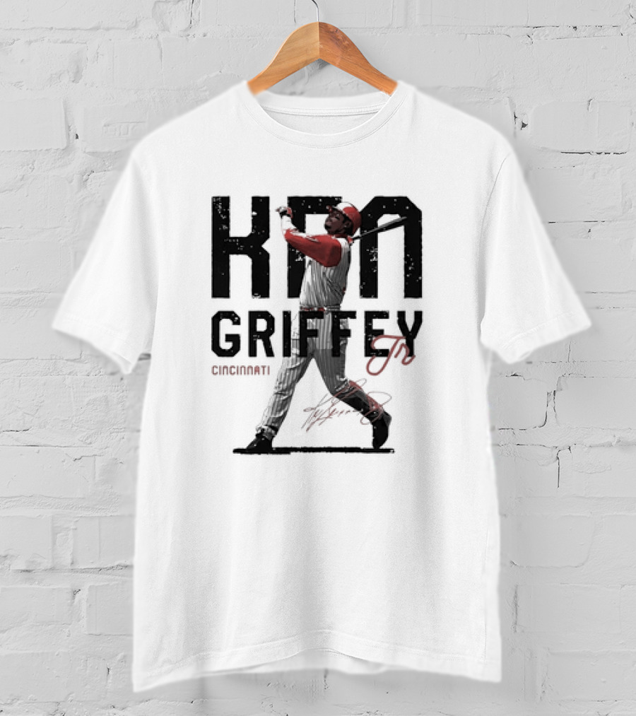 Ken Griffey Jr Cincinnati Reds MLB Baseball Distressed Signature Vintage T-Shirt