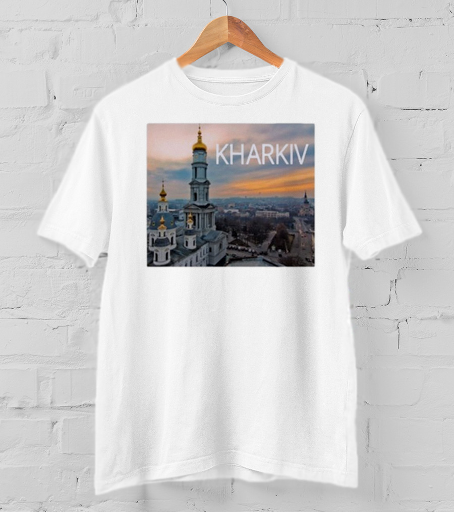 Kharkiv City Skyline With Famous Cathedral Sunset View T-Shirt