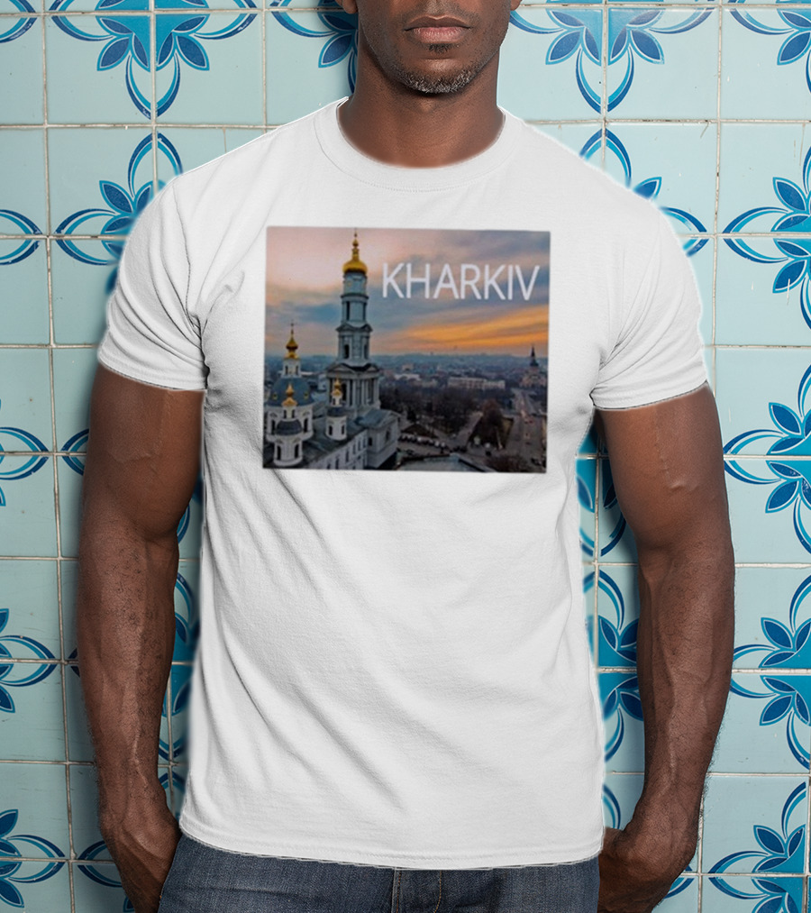 Kharkiv City Skyline With Famous Cathedral Sunset View T-Shirt