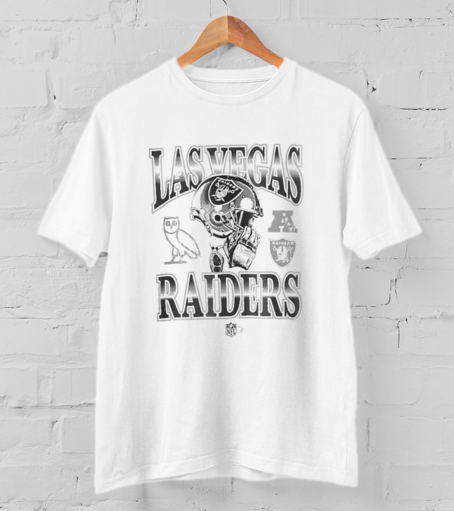 Las Vegas Raiders OVO Al Davis Owl Heather Collaboration T-Shirt
