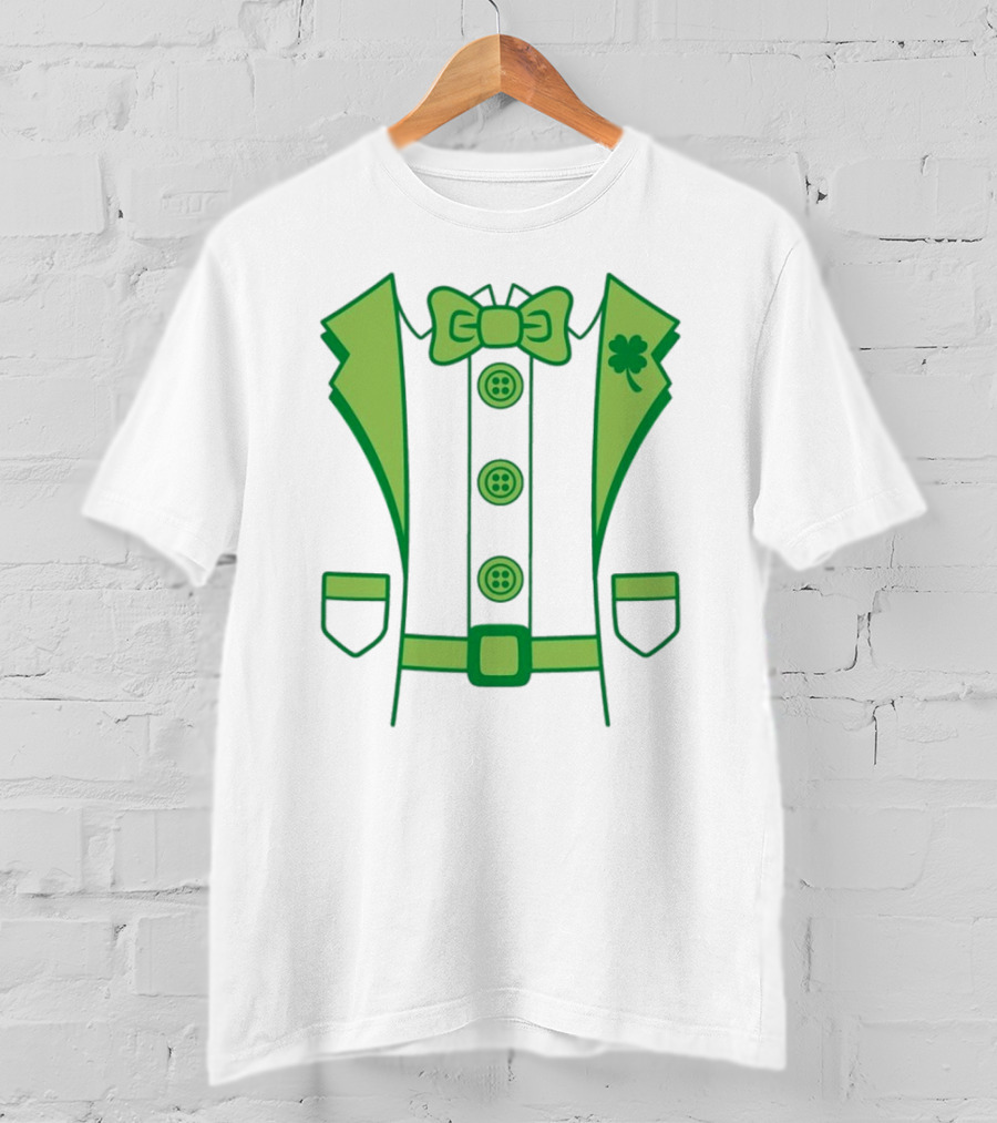 Leprechaun Suit With Bowtie And Shamrock St Patty’s Day T-Shirt