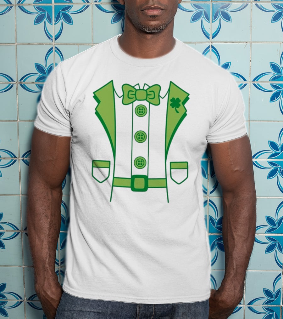 Leprechaun Suit With Bowtie And Shamrock St Patty’s Day T-Shirt