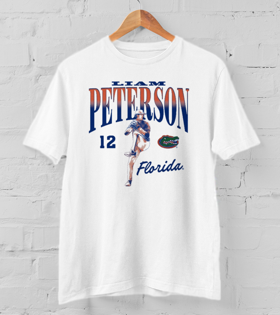Liam Peterson 12 Florida Gators Baseball NCAA Division I 2025 T-Shirt