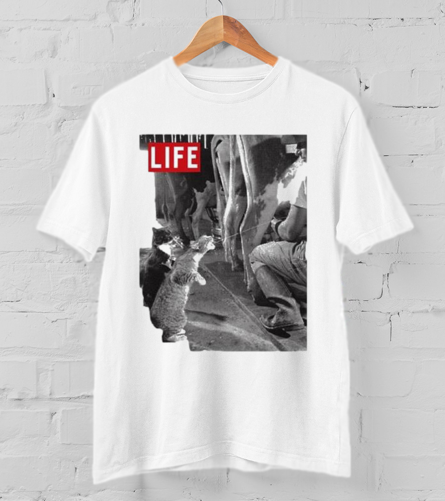 Life Magazine Cats Enjoying Fresh Milk T-Shirt