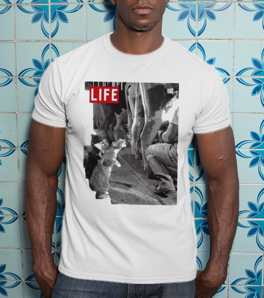 Life Magazine Cats Enjoying Fresh Milk T-Shirt
