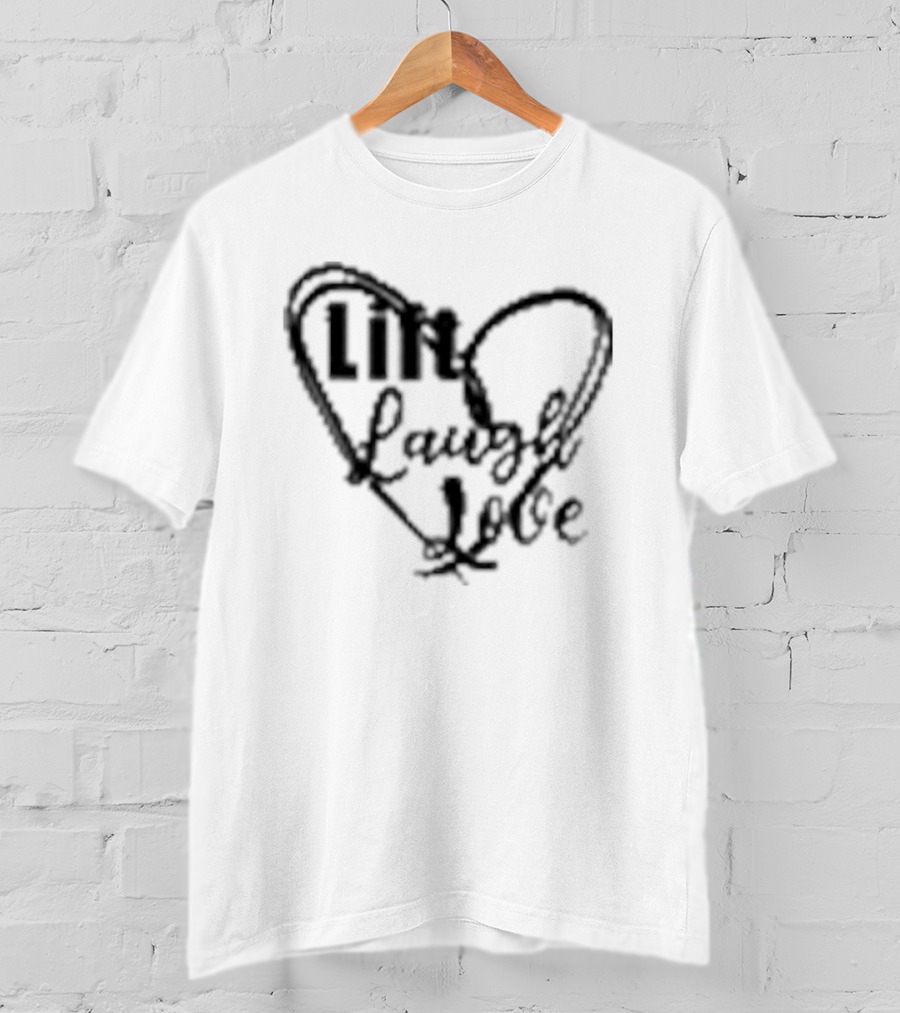 Lift Laugh Love Scribbled Heart Dark Mode T-Shirt