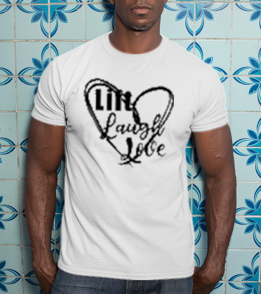Lift Laugh Love Scribbled Heart Dark Mode T-Shirt