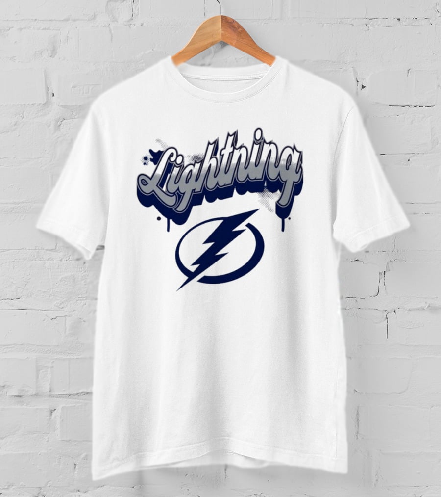 Lightning Script Blue Bolt Bubbly Tampa Bay T-Shirt