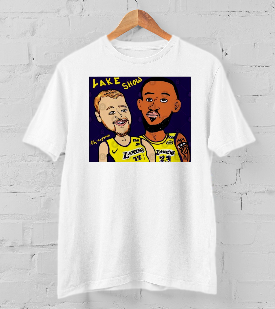 LeBron James And Luka Dončić Lake Show Lakers Cartoon Art 23 77 T-Shirt