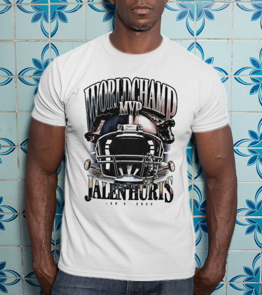World Champ MVP Helmet Jalen Hurts Feb 9 2025 T-Shirt