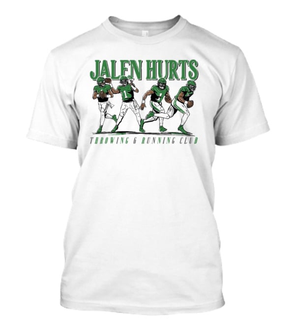 Jalen Hurts Dual Threat Throwing Running Action Figures Sports Apparel T-Shirt