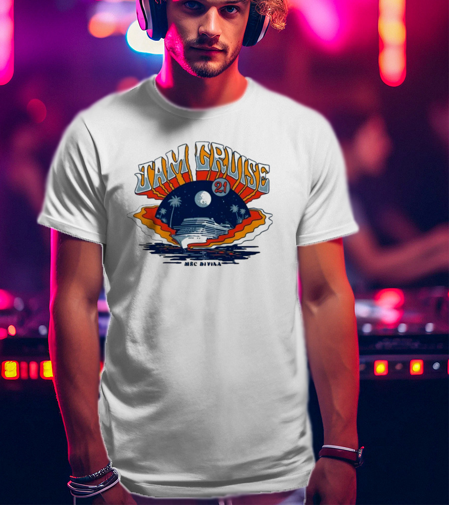 Jam Cruise 21 Tropical Moonlit Ocean Adventure 2025 T-Shirt