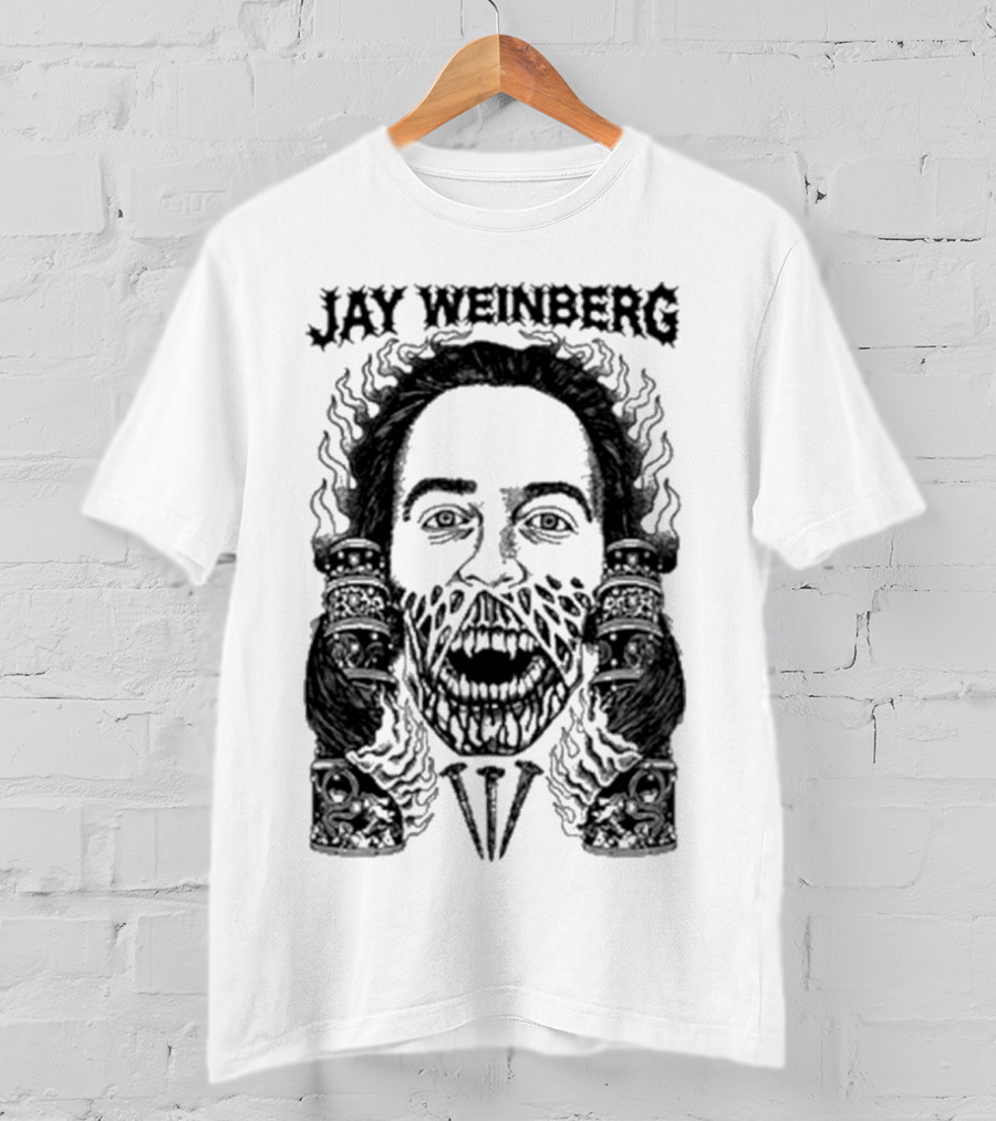 JW X Death Traitors Collab Masked Face And Skeletal Hands T-Shirt