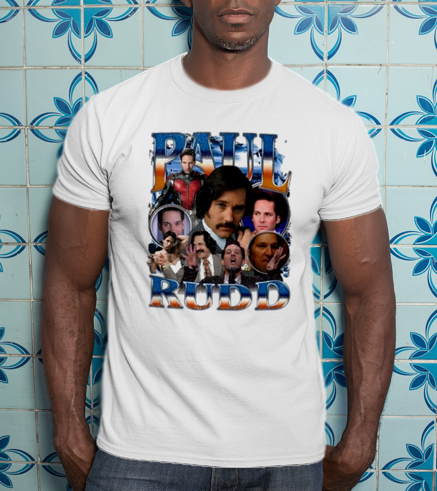 Paul Rudd 90’s Bootleg Ant-Man Anchor Improv Comedy Collage T-Shirt