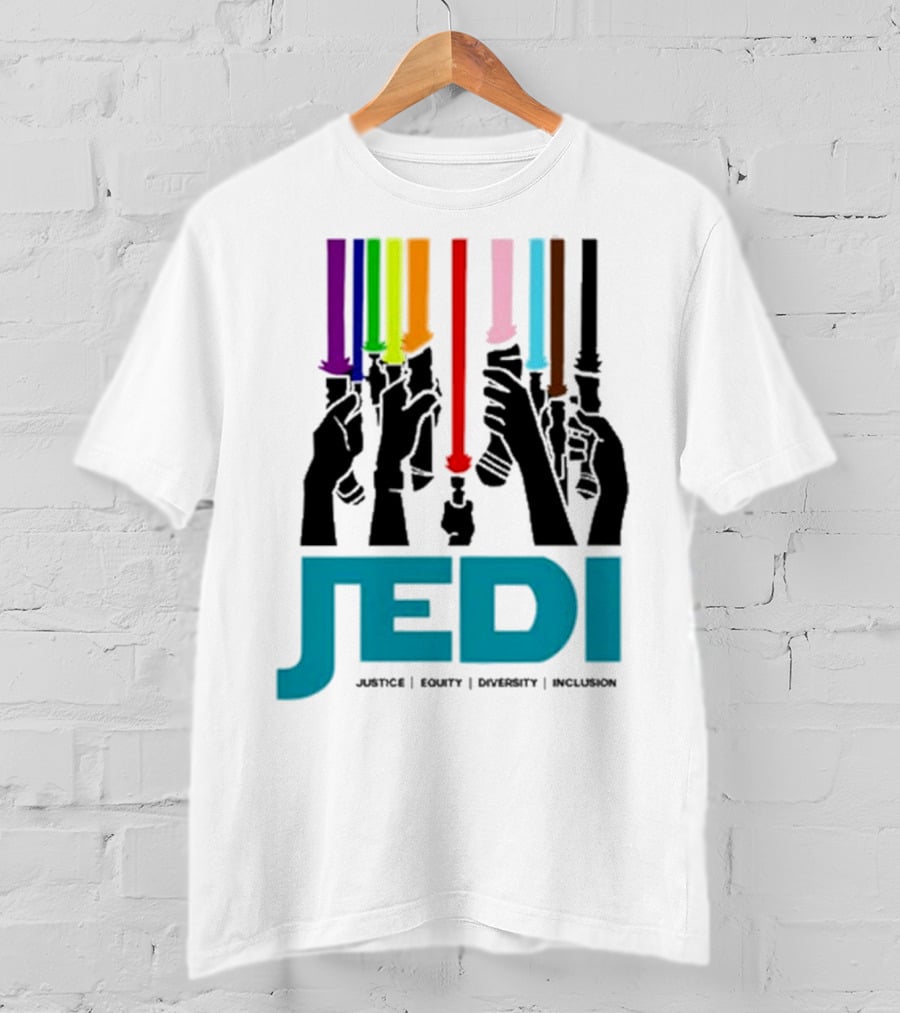 Jedi Justice Equity Diversity Inclusion Lightsaber Colors T-Shirt
