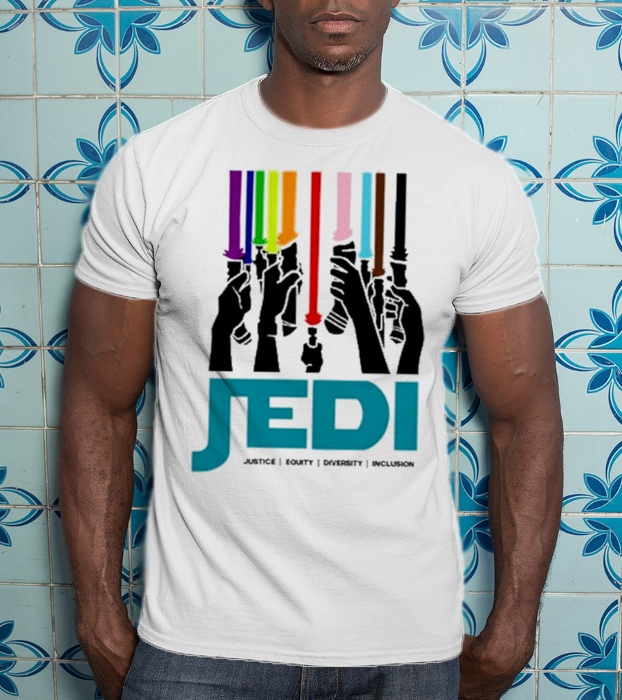 Jedi Justice Equity Diversity Inclusion Lightsaber Colors T-Shirt