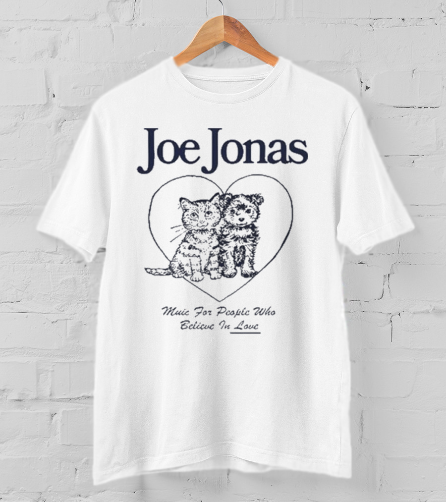 Joe Jonas Music For People Who Believe In Love Heart Cat And Dog T-Shirt