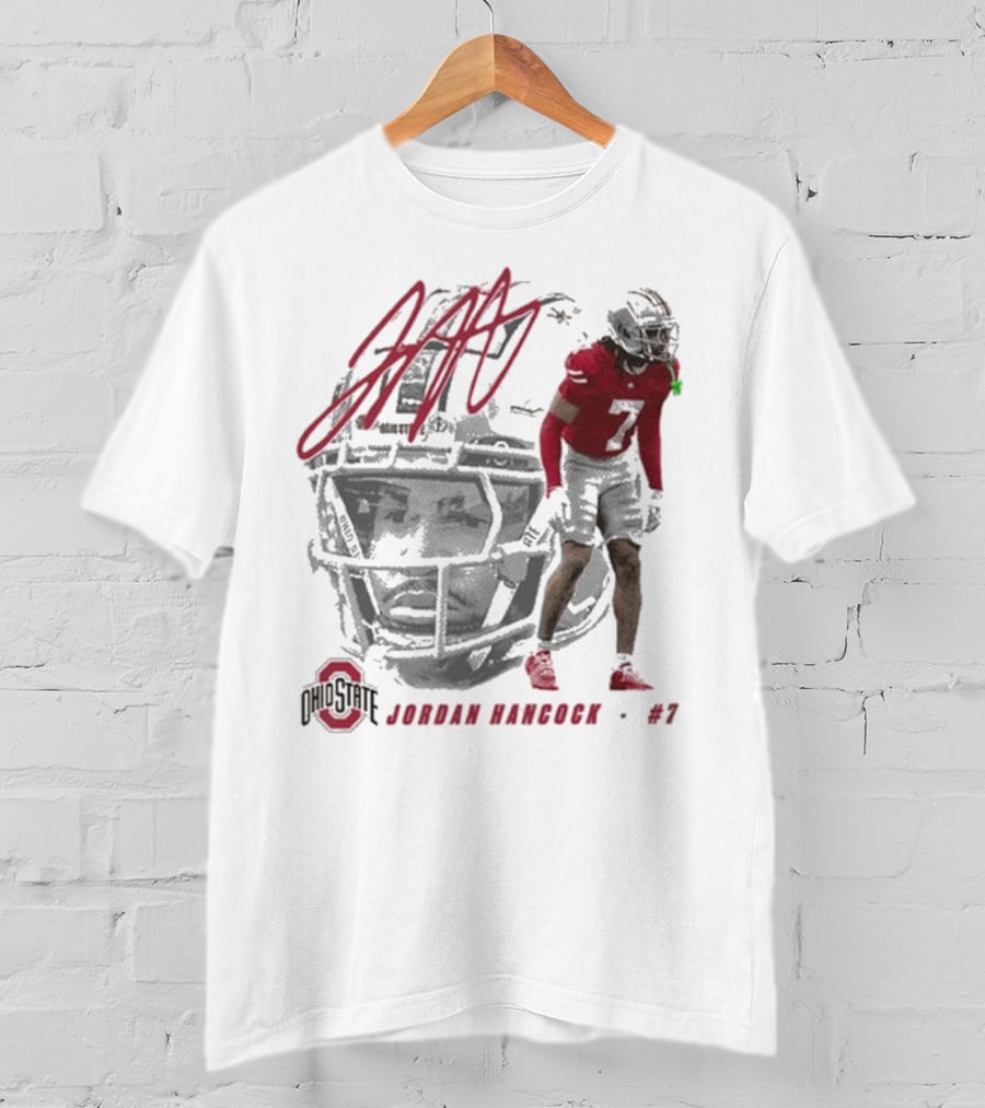Ohio State Football Jordan Hancock #7 Player Signature T-Shirt