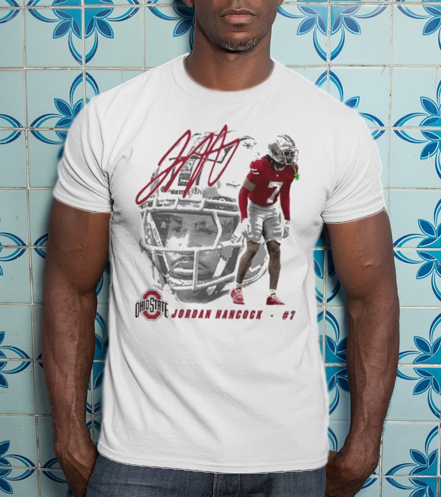 Ohio State Football Jordan Hancock #7 Player Signature T-Shirt
