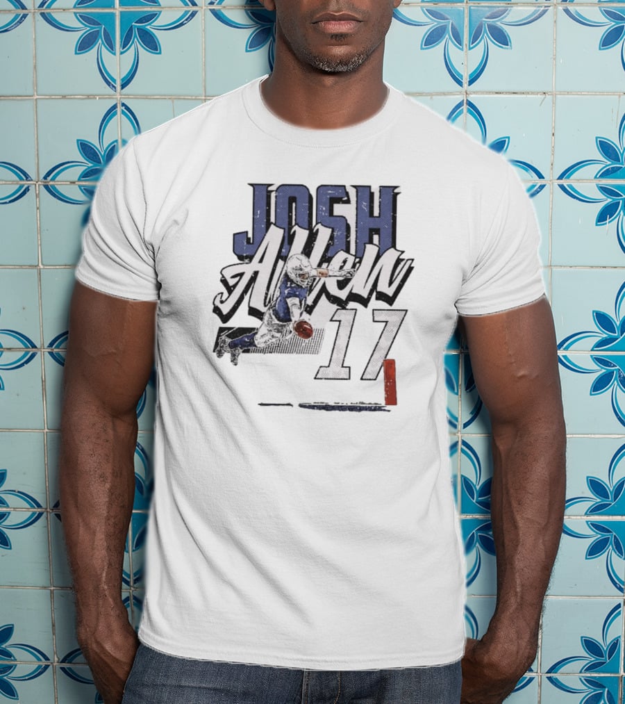 Josh Allen 17 Buffalo Bills Quarterback Dive T-Shirt