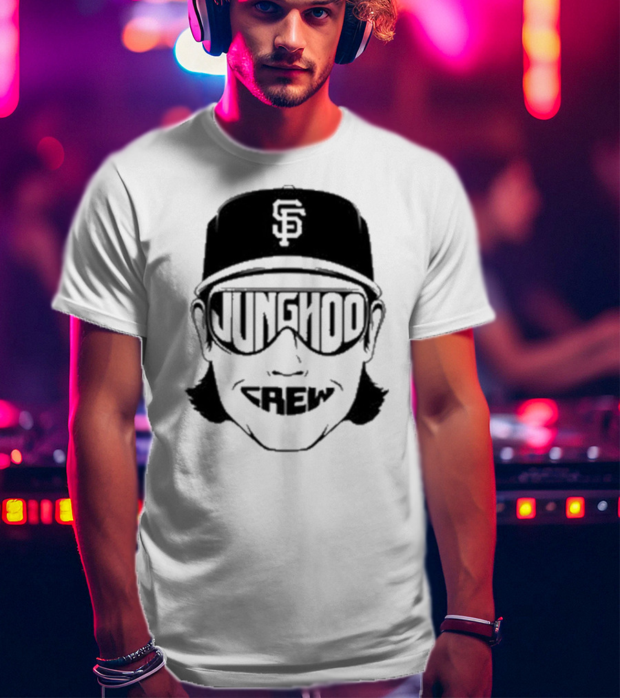 Jung Hoo Crew 2025 San Francisco Giants Baseball Cap And Sunglasses T-Shirt
