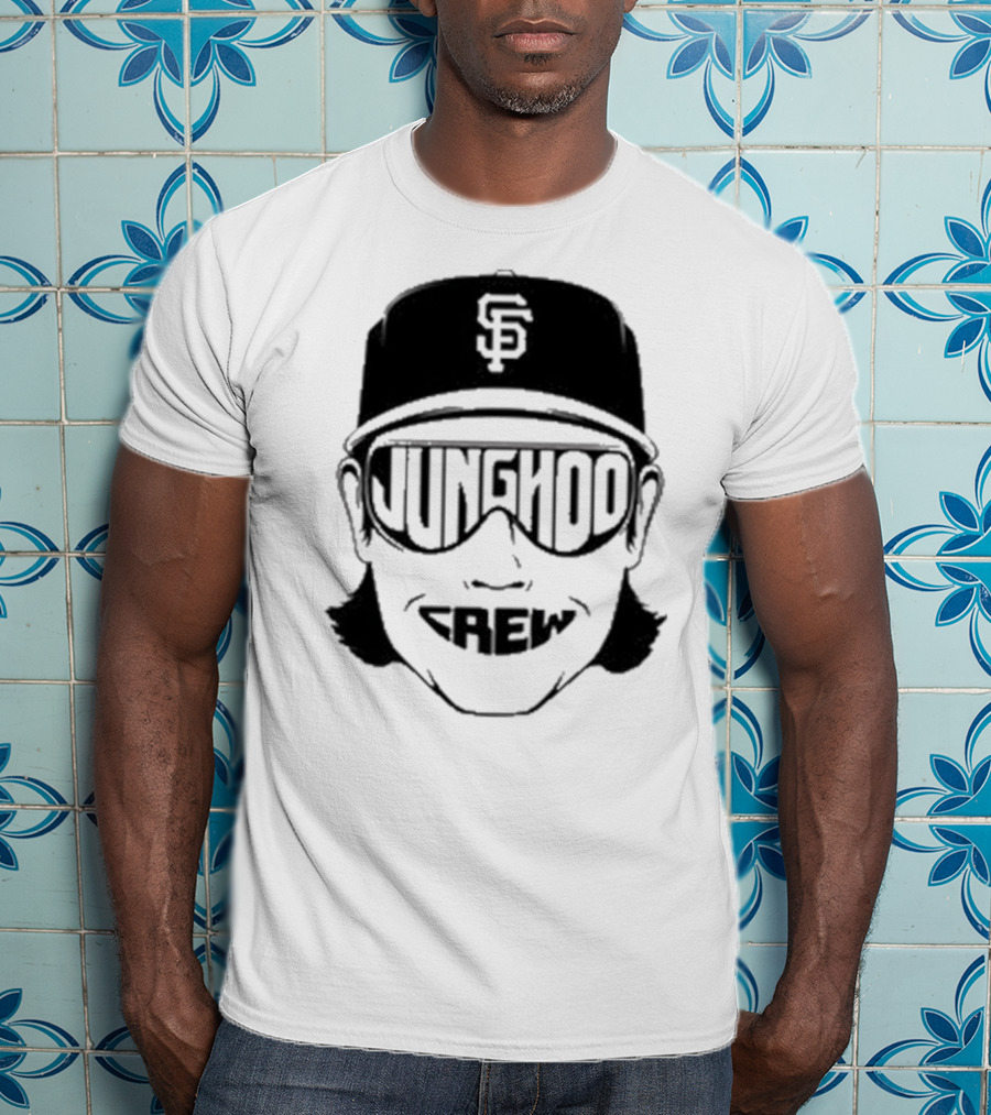 Jung Hoo Crew 2025 San Francisco Giants Baseball Cap And Sunglasses T-Shirt