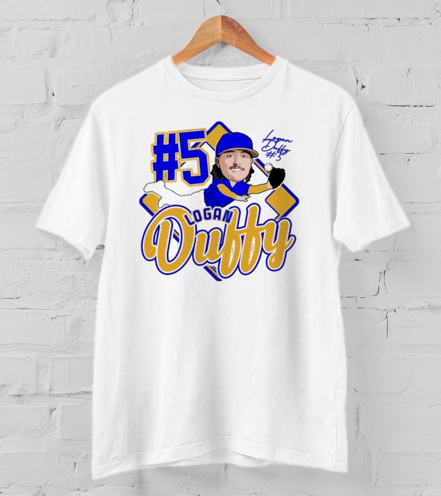 Logan Duffy #5 Baseball Player Illustration 2025 T-Shirt