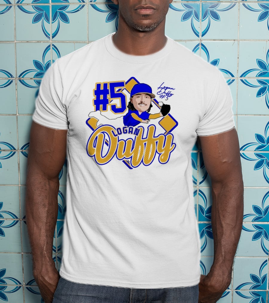 Logan Duffy #5 Baseball Player Illustration 2025 T-Shirt