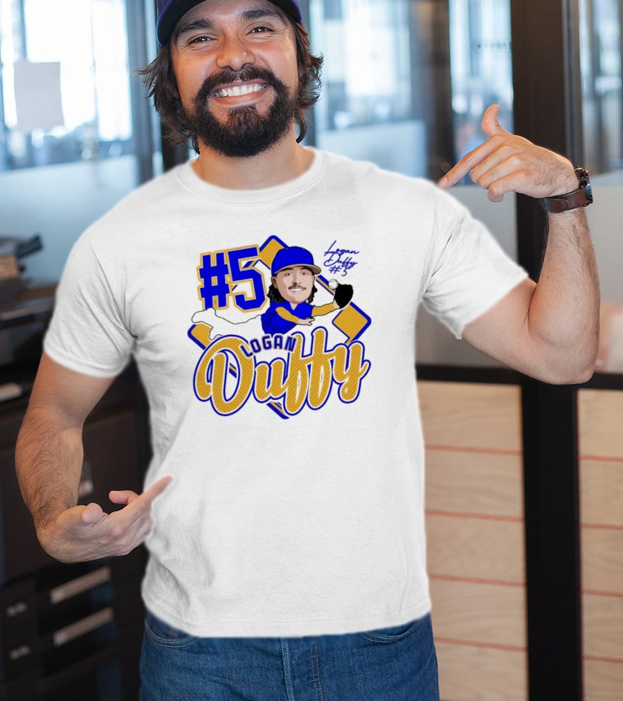 Logan Duffy #5 Baseball Player Illustration 2025 T-Shirt