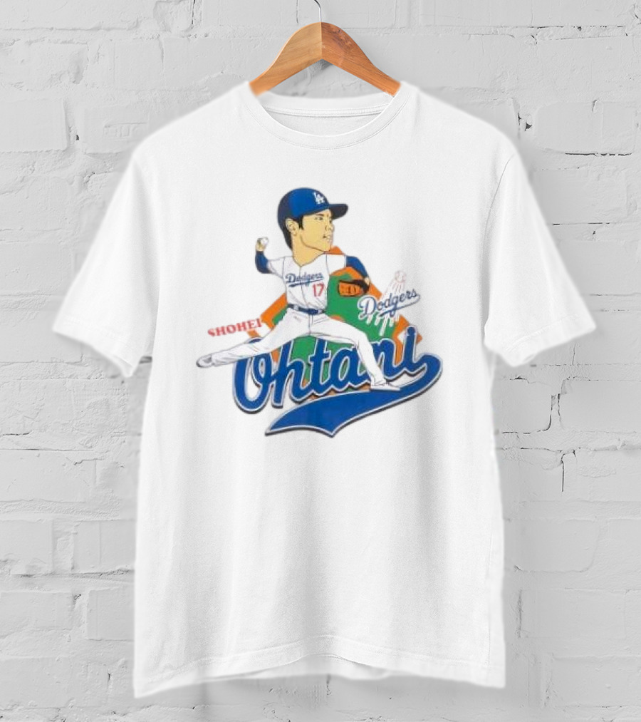 Los Angeles Dodgers Shohei Ohtani Cartoon Player Dodgers Ohtani T-Shirt