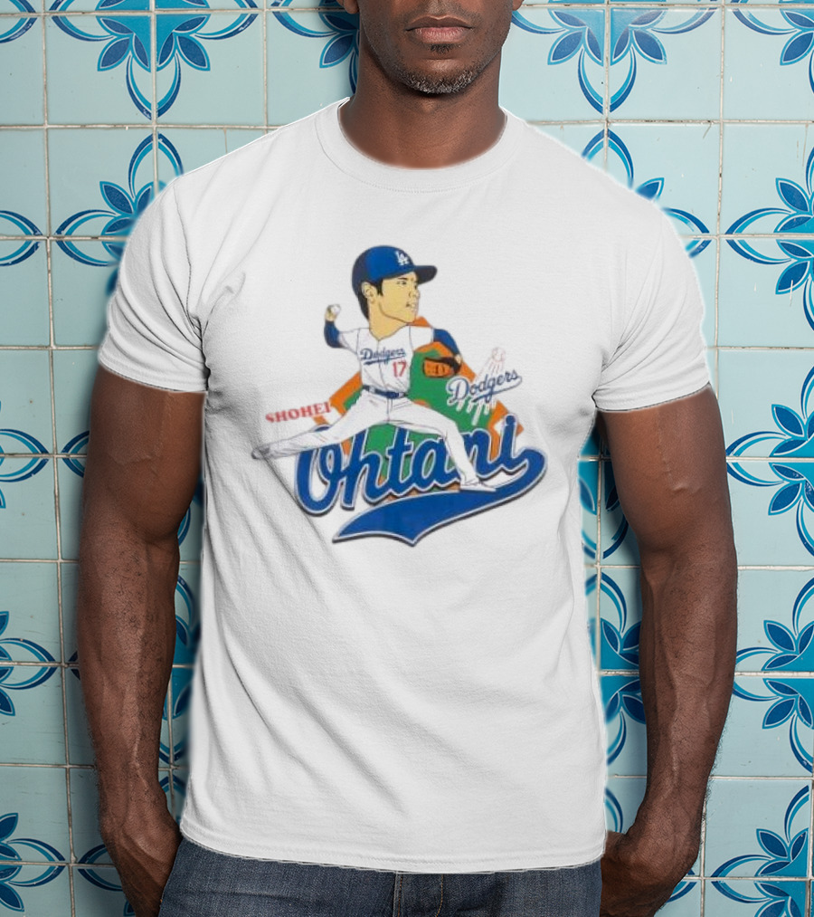 Los Angeles Dodgers Shohei Ohtani Cartoon Player Dodgers Ohtani T-Shirt