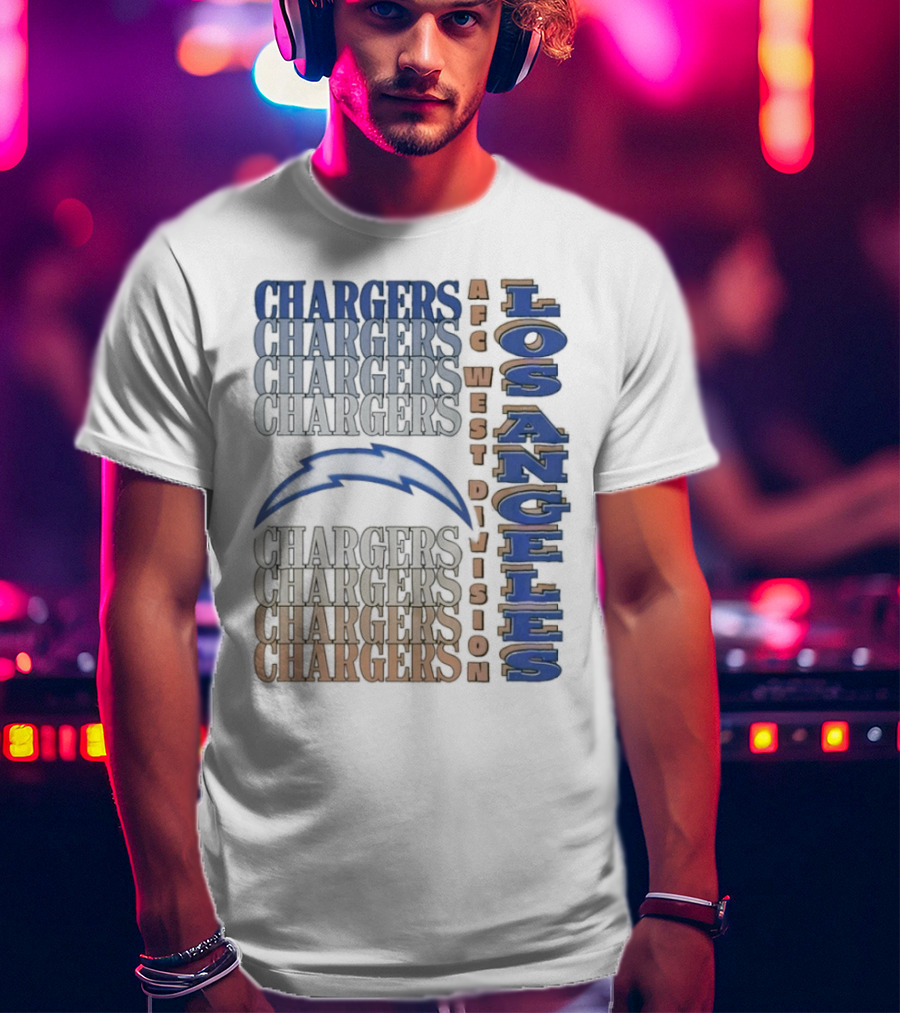 Los Angeles Chargers AFC West Division Chargers Bolt T-Shirt