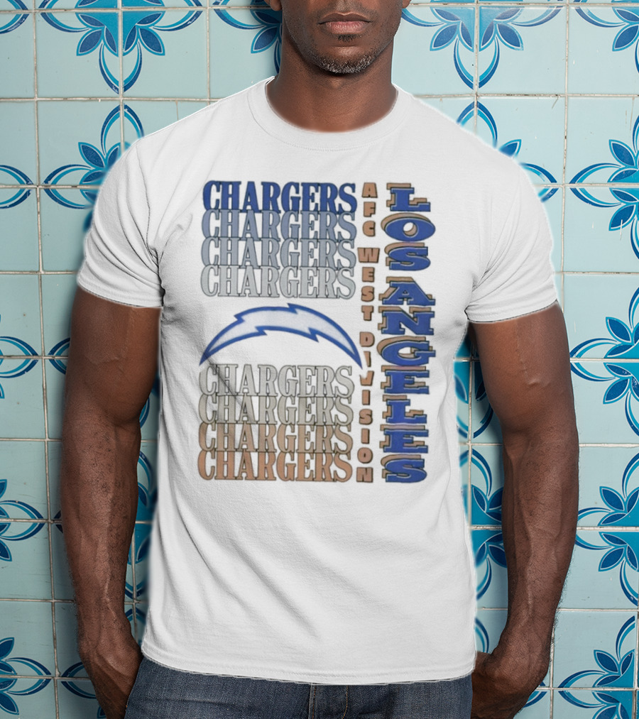 Los Angeles Chargers AFC West Division Chargers Bolt T-Shirt