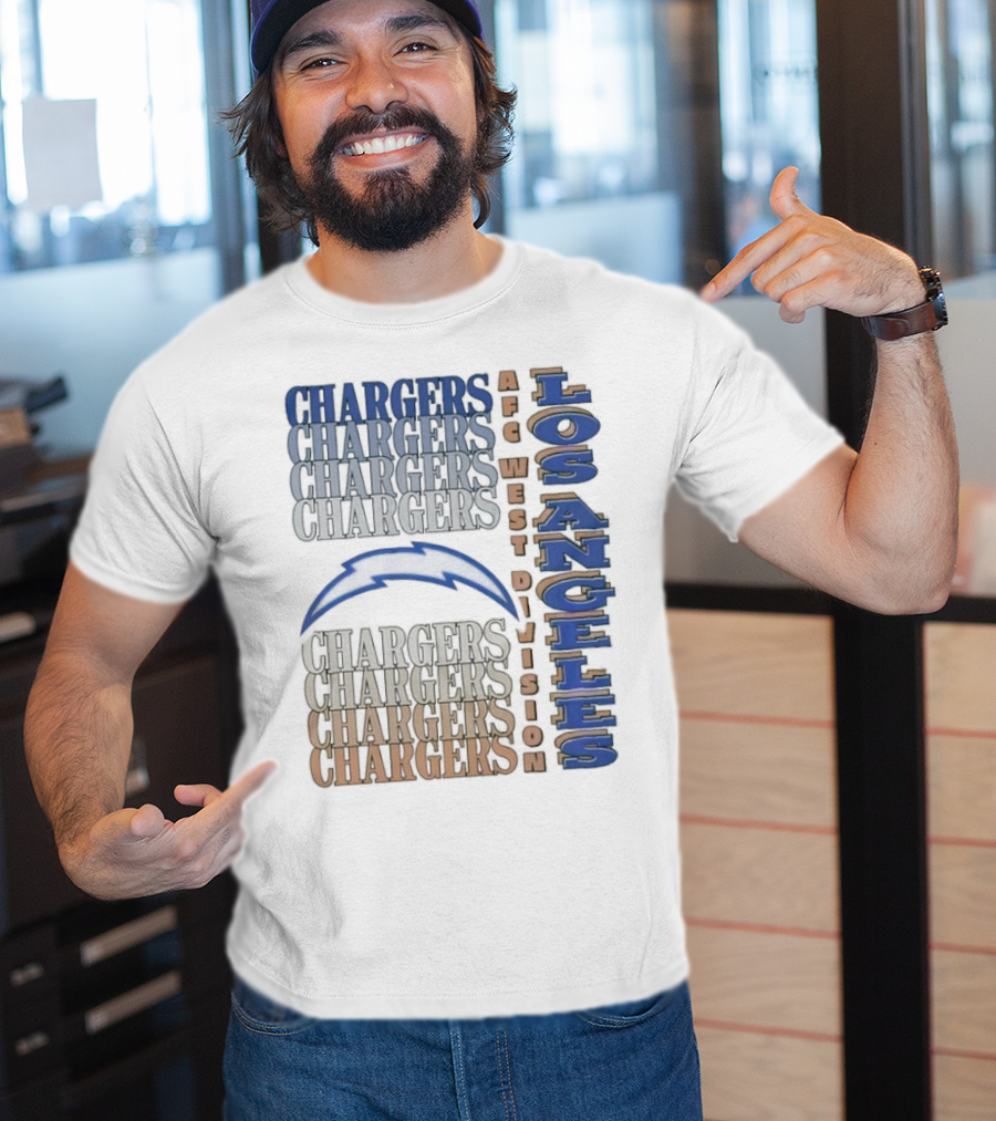 Los Angeles Chargers AFC West Division Chargers Bolt T-Shirt
